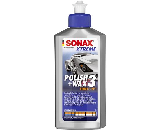 SONAX XTREME Polish + Wax 3 Hybrid NPT очищающий полироль с воском 250 мл, Объем: 250 мл