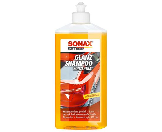 SONAX Glanz Shampoo Konzentrat автошампунь консервант із блиском 500 мл, Запах: Без запаху, Обʼєм: 500 мл
