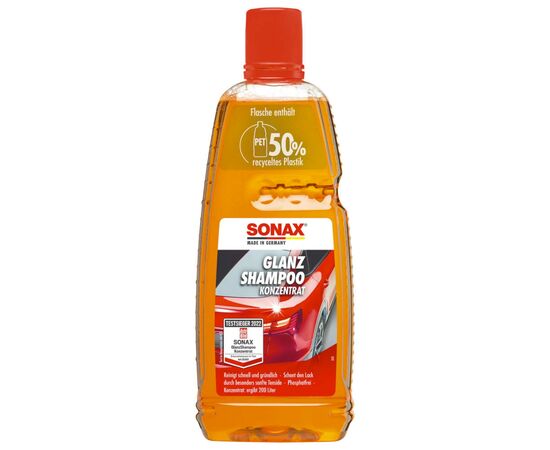 SONAX Glanz Shampoo Konzentrat автошампунь консервант с блеском 1 л, Запах: Без запаха, Объем: 1 л