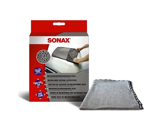SONAX Microfaser Trocken Tuch Plus полотенце из микрофибры 80х50 см 460 gsm