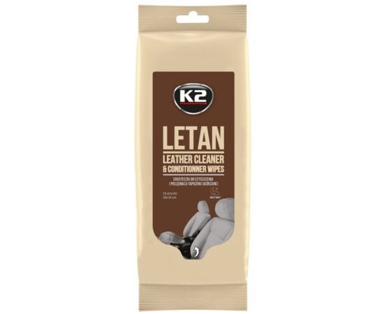 K2 LETAN Leather Wipes одноразові серветки для очищення шкіри автомобіля 24 шт