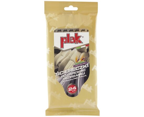 Plak Leather Wipes одноразовые салфетки для очистки кожи автомобиля 24 шт