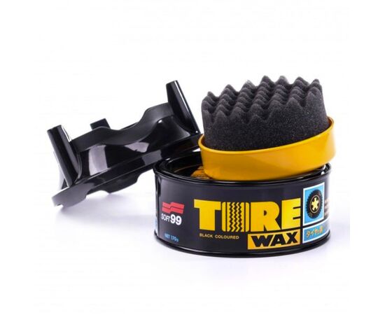 SOFT99 Tire Black Wax гель віск для чорніння шин в наборі 170 г