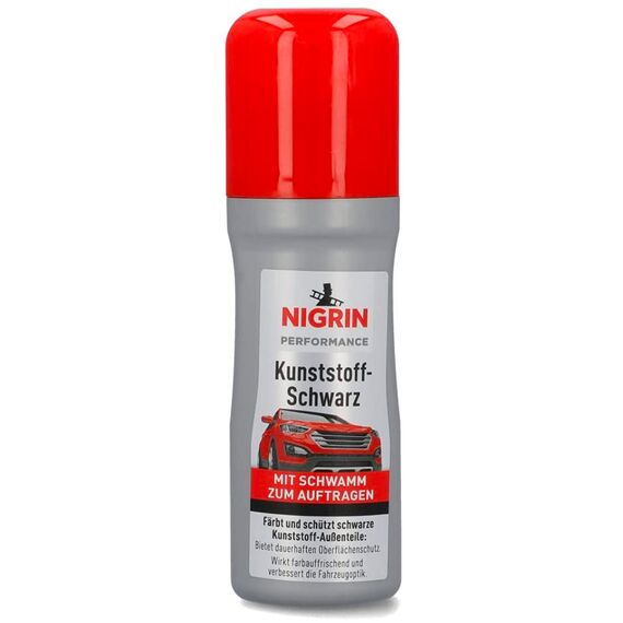 NIGRIN Performance Kunststoff-Schwarz відновник консервант чорного пластику з губкою (Німеччина) 75 мл
