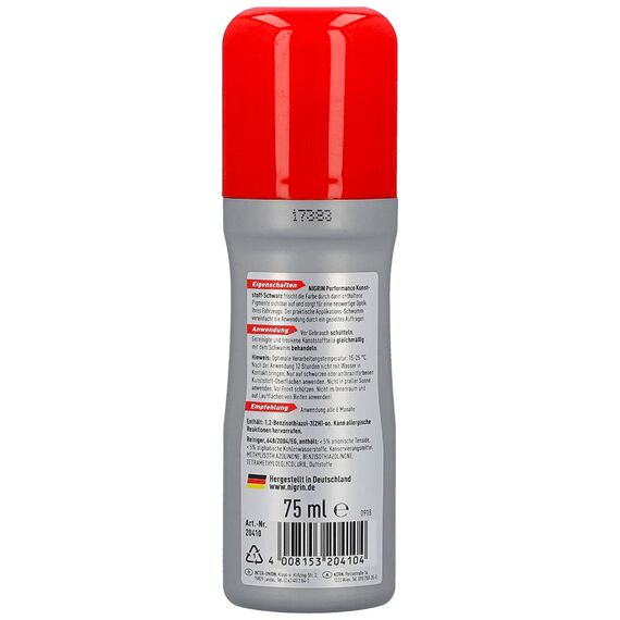 NIGRIN Performance Kunststoff-Schwarz відновник консервант чорного пластику з губкою (Німеччина) 75 мл, зображення 3