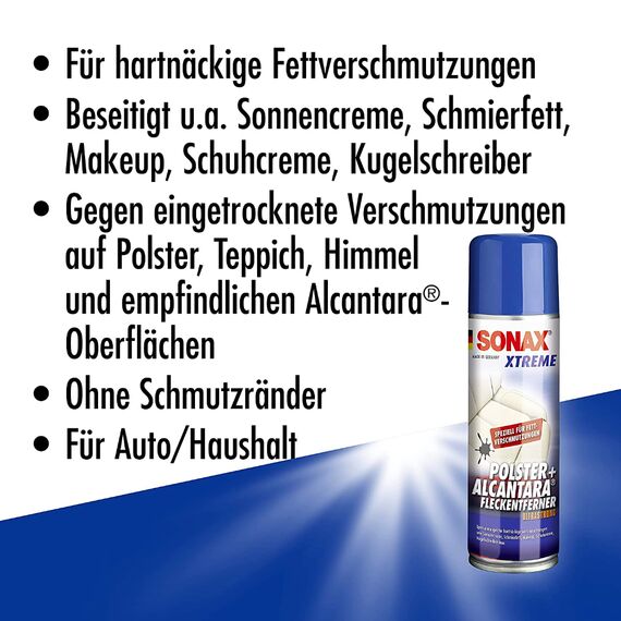 SONAX XTREME Polster + Alcantara Fleckentferner суха хімчистка тканини та алькантари 300 мл, зображення 6