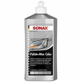 SONAX Polish +Wax Color серый (серебристый) полироль тефлон с воском 250 мл, Цвет: Серый, Объем: 250 мл
