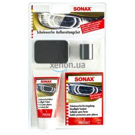 SONAX Headlight Restoration Kit набор для реставрации и защиты пластиковых фар 89 мл