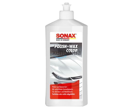 SONAX Polish +Wax Color белый полироль тефлон с воском 500 мл, Цвет: Белый, Объем: 500 мл