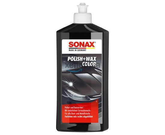 SONAX Polish +Wax Color черный полироль тефлон с воском 500 мл, Цвет: Черный, Объем: 500 мл