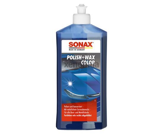 SONAX Polish +Wax Color синий полироль тефлон с воском 500 мл, Цвет: Синий, Объем: 500 мл