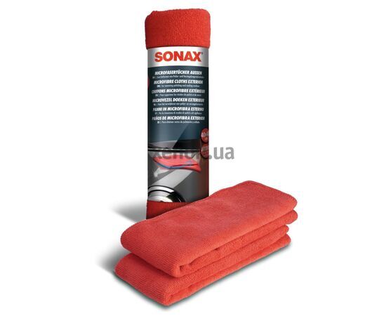 Набор салфеток из микрофибры для кузова красная 2 шт 40х40 см SONAX Microfibre Cloths Outside (416241)