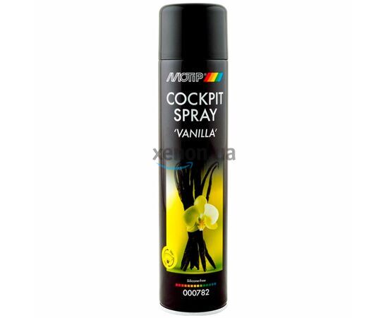 MOTIP Black Line Cockpit Spray Vanilla аэрозольный полироль для пластика ваниль 600 мл