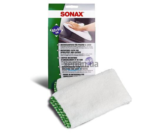 SONAX Microfaser Tuch für Polster +Leder мікрофібра для інтерʼєру 40х40 см