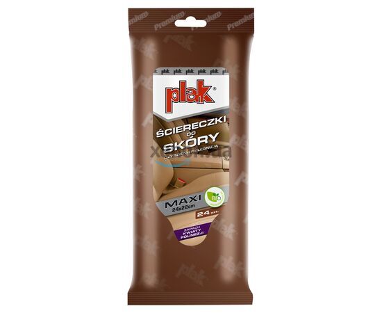 Plak Leather Wipes одноразовые большие салфетки для очистки кожи автомобиля 24 шт