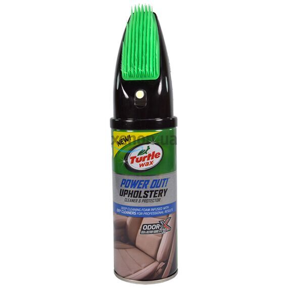 Turtle Wax Power Out Upholstery Cleaner Odor-X пенная химчистка обивки со щеткой 400 мл, изображение 2