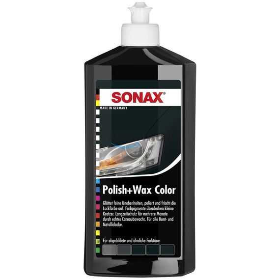 SONAX Polish +Wax Color черный полироль тефлон с воском 500 мл, Цвет: Черный, Объем: 500 мл, изображение 2