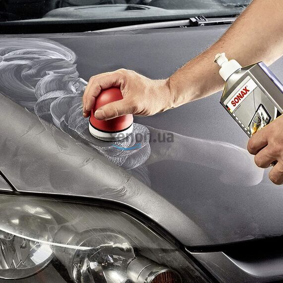 SONAX Polish +Wax Color серый (серебристый) полироль тефлон с воском 500 мл, Цвет: Серый, Объем: 500 мл, изображение 4