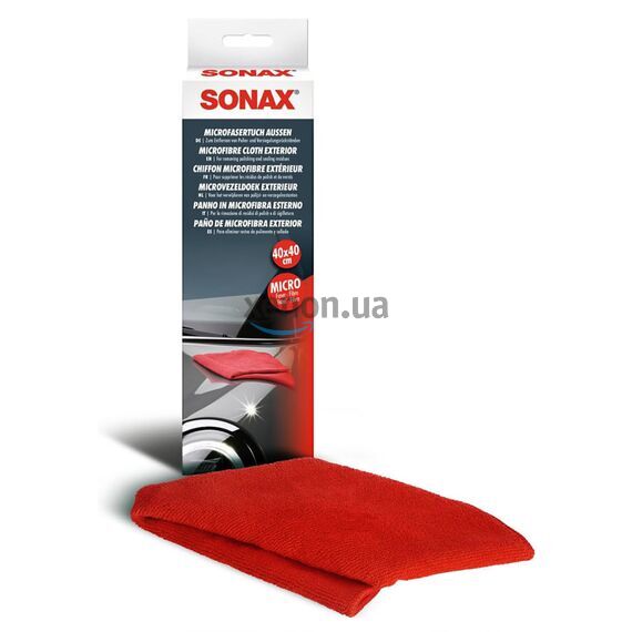 Салфетка для кузова, 40x40 см, Sonax Microfasertuch Aussen (416200)