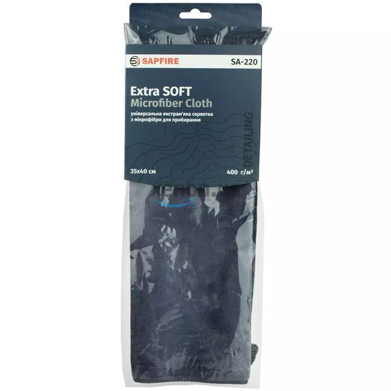 Универсальная салфетка из микрофибры, 35x40 см, Sapphire (SA-220) (401110), изображение 2 Универсальная салфетка из микрофибры, 35x40 см, Sapphire (SA-220) (401110), изображение 2