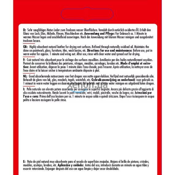 Салфетка из натуральной кожи премиум-класса, 59x38 см, Sonax Premiumleder (416300), изображение 3