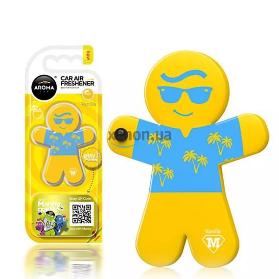 Ароматизатор Aroma Car Manny Vanilla: ніжність ванілі на обдув, зображення 2 Ароматизатор Aroma Car Manny Vanilla: ніжність ванілі на обдув, зображення 2