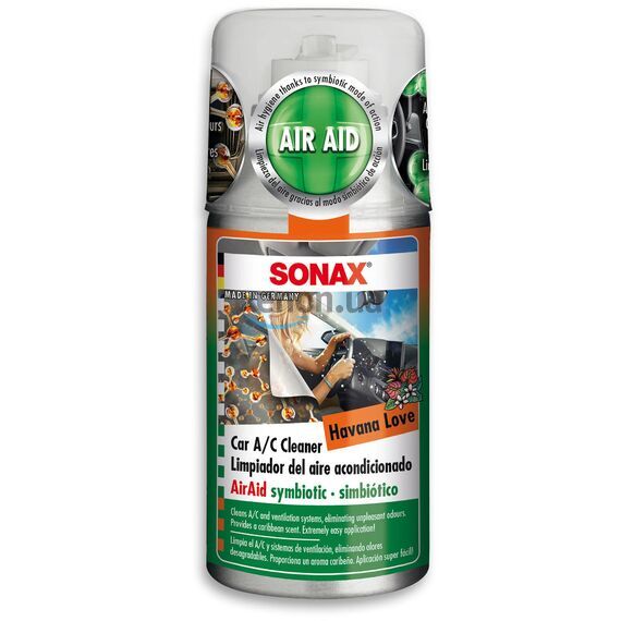 Очиститель кондиционера антибактериальный с ароматом Havana Love SONAX Klima Power Cleaner AirAid, 100 мл (323800), изображение 3 Очиститель кондиционера антибактериальный с ароматом Havana Love SONAX Klima Power Cleaner AirAid, 100 мл (323800), изображение 3