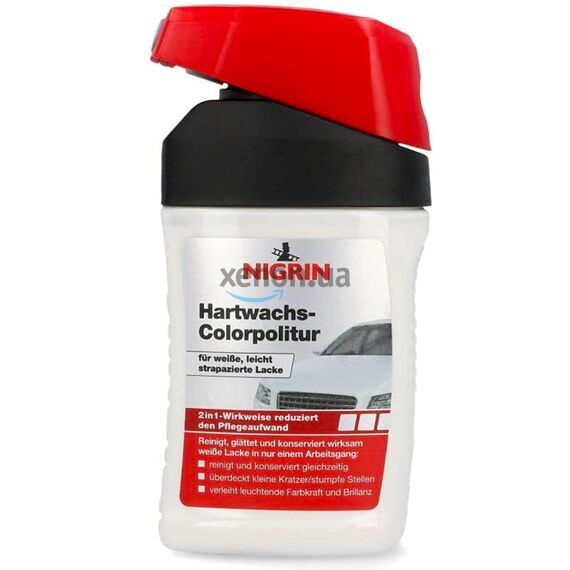 NIGRIN Hartwachs-Colorpolitur Weibe белый одношаговый полироль с PTFE 300 мл, Цвет: Белый, Объем: 300 мл