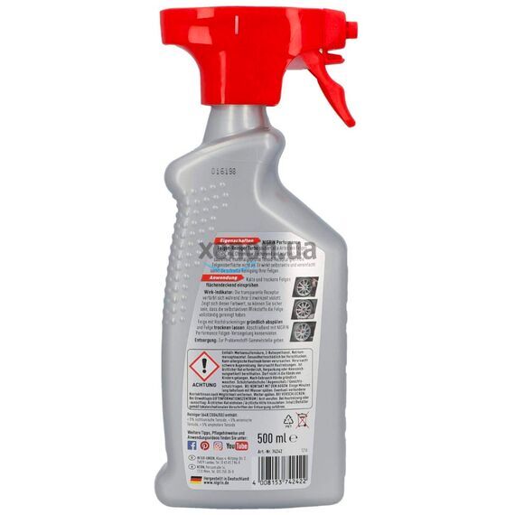 NIGRIN Performance Felgen-Reiniger Turbo бескислотный очиститель дисков с индикатором 500 мл, изображение 2