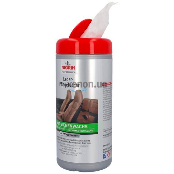 NIGRIN Performance Leder-Pflegetücher mit Bienenwachs салфетки для кожи авто (очистка и защита) 36 шт, изображение 5