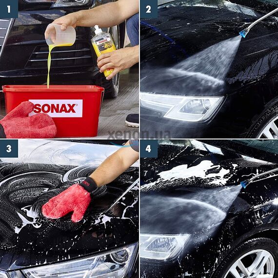 SONAX Wash & Wax автошампунь із воском 500 мл, Обʼєм: 500 мл, Запах: Без запаху