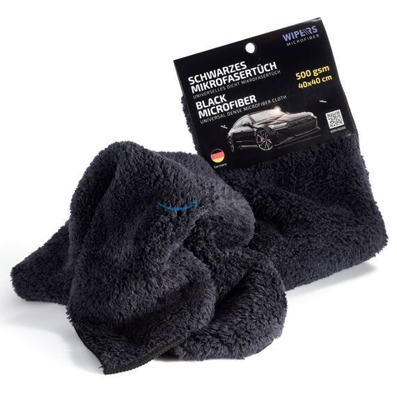 WIPERS Schwarzes MikrofaserTüch чорна універсальна серветка з мікрофібри (Німеччина) 40х40 см 500 gsm, зображення 2