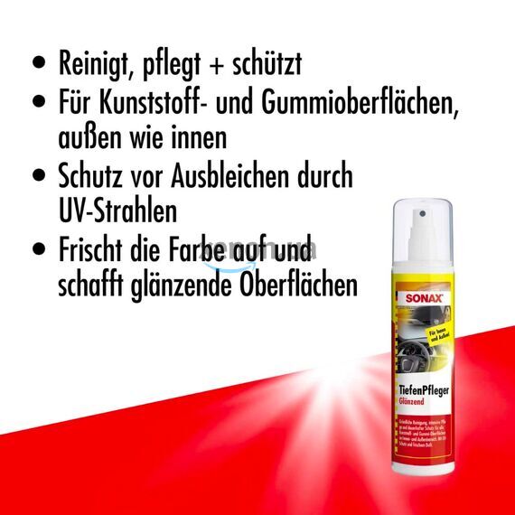 SONAX TiefenPfleger Glanzed полироль для пластика и резины с глянцевым эффектом 300 мл, изображение 7