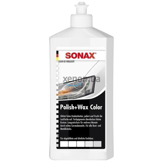 SONAX Polish +Wax Color белый полироль тефлон с воском 500 мл, Цвет: Белый, Объем: 500 мл, изображение 2