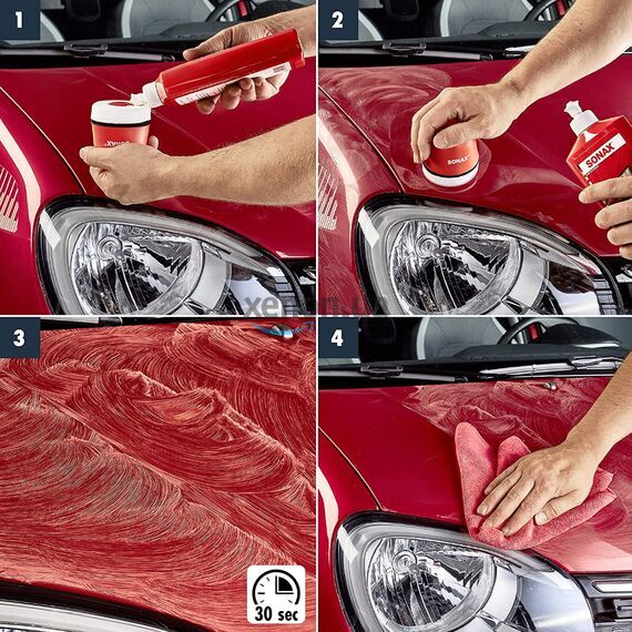 SONAX Polish +Wax Color красный полироль тефлон с воском 250 мл, Цвет: Красный, Объем: 250 мл, изображение 3