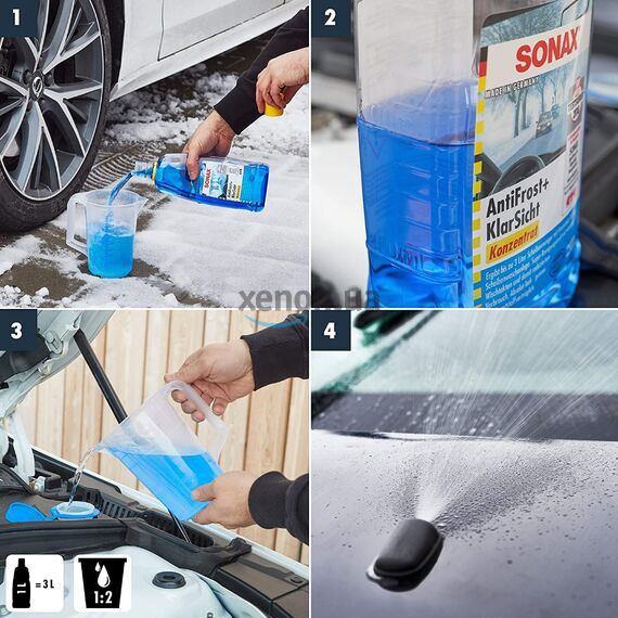 SONAX Anti Frost +KlarSicht зимний концентрат омывателя 1 л -60°C, изображение 3