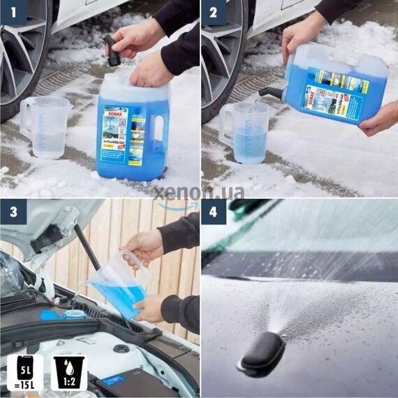 SONAX Anti Frost +KlarSicht зимний концентрат омывателя 5 л -60°C, изображение 6