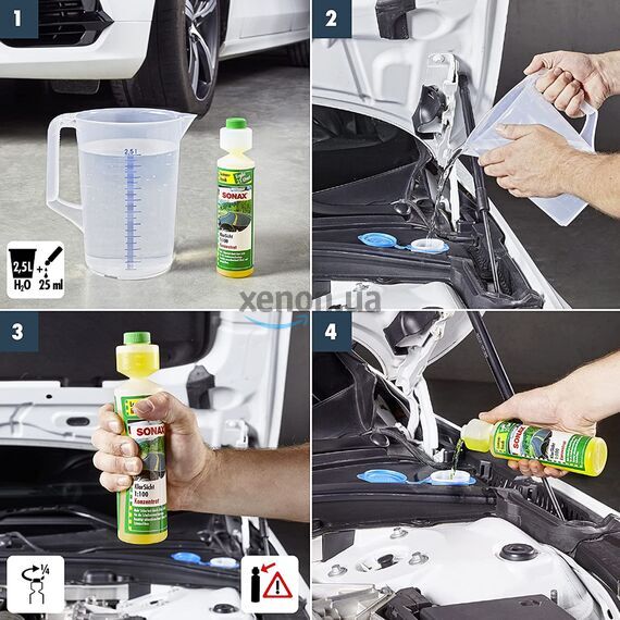 SONAX Clear View 1:100 Lemon Fresh концентрат омывателя летний (лимон) 250 мл, изображение 3