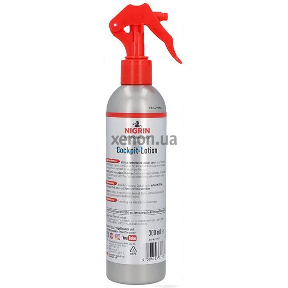 NIGRIN Performance Cockpit Lotion 40-дневный полироль для пластика с матовым эффектом 300 мл, изображение 2