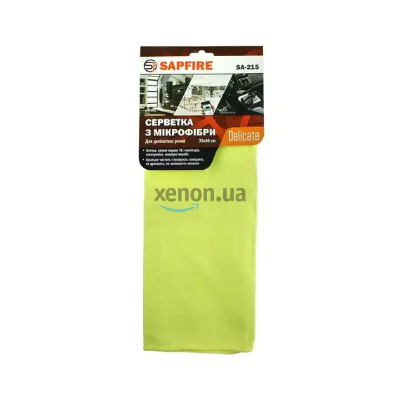 Sapfire SA-215 Delicate (002890) салфетка из микрофибры для деликатных вещей, желтая 35х40 см, изображение 2