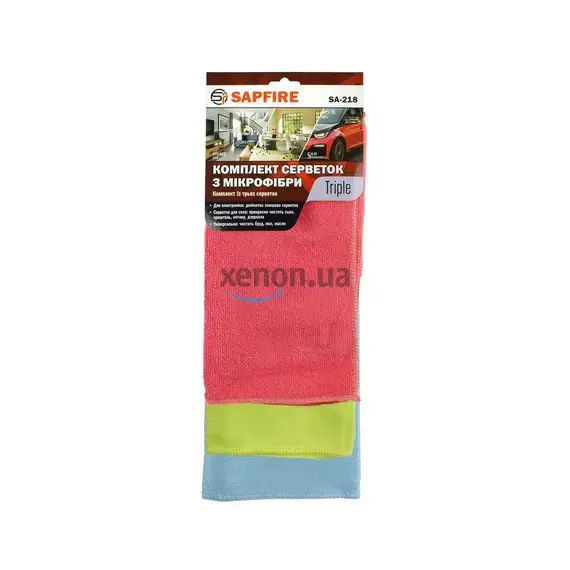 Sapfire SA-218 Triple (002906) комплект салфеток из микрофибры, изображение 2