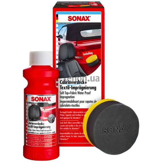 SONAX Soft Top + Fabric Water Proof Impregnation средство для защиты мягкой крыши кабриолета с аппликатором 250 мл, изображение 8