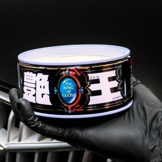 SOFT99 The King of Gloss Black віск для темних автомобілів 200 г, зображення 7