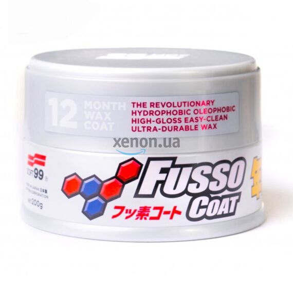 SOFT99 Fusso Coat 12 Months Protection White долговременный воск для светлых автомобилей 200 г, изображение 4