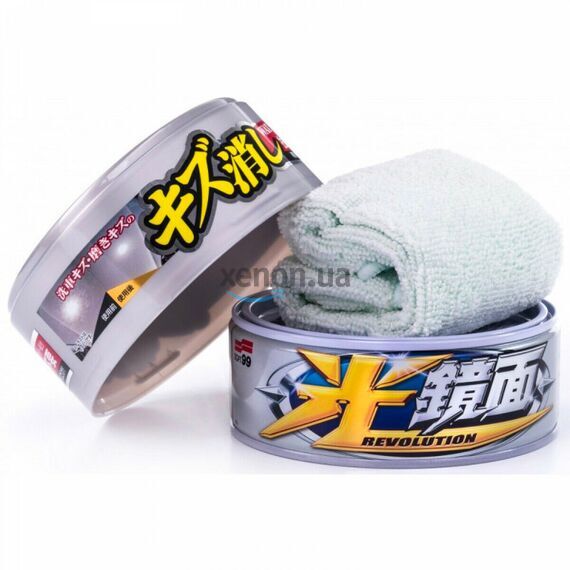 SOFT99 Scratch Clear Wax Mirror Finish Silver воск антицарапин для светлых автомобилей 200 г, изображение 3