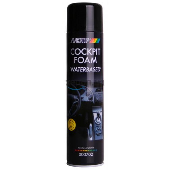 MOTIP Black Line Cockpit Foam Waterbased пенный очиститель полироль для пластика салона авто 600 мл