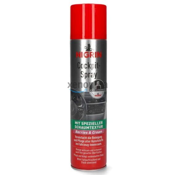 NIGRIN Cockpit-Spray Berries & Cream пенный 45-дневный очиститель протектант для пластика ягоды и крем 400 мл