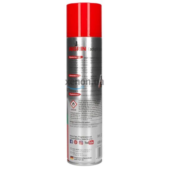 NIGRIN Cockpit-Spray Berries & Cream пенный 45-дневный очиститель протектант для пластика ягоды и крем 400 мл, изображение 2