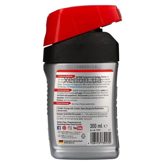 NIGRIN Performance Scheiben Politur полироль для стекла 300 мл, изображение 2