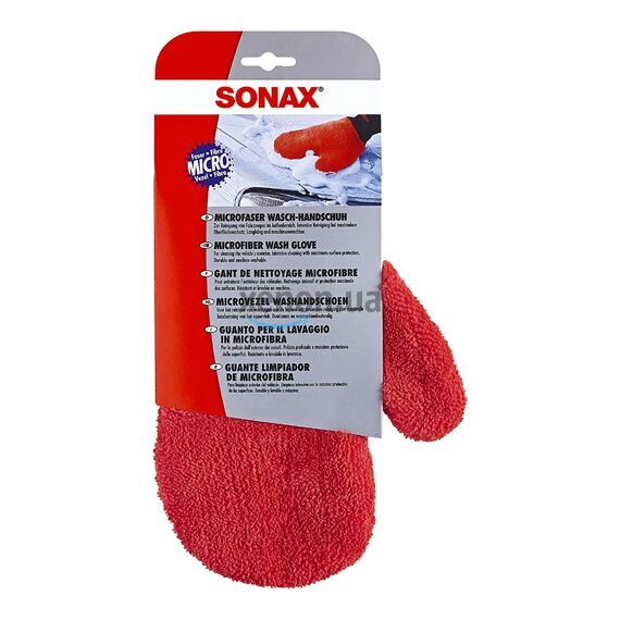 SONAX Microfaser Wasch Handschuh рукавица для ручной мойки из микрофибры, изображение 2